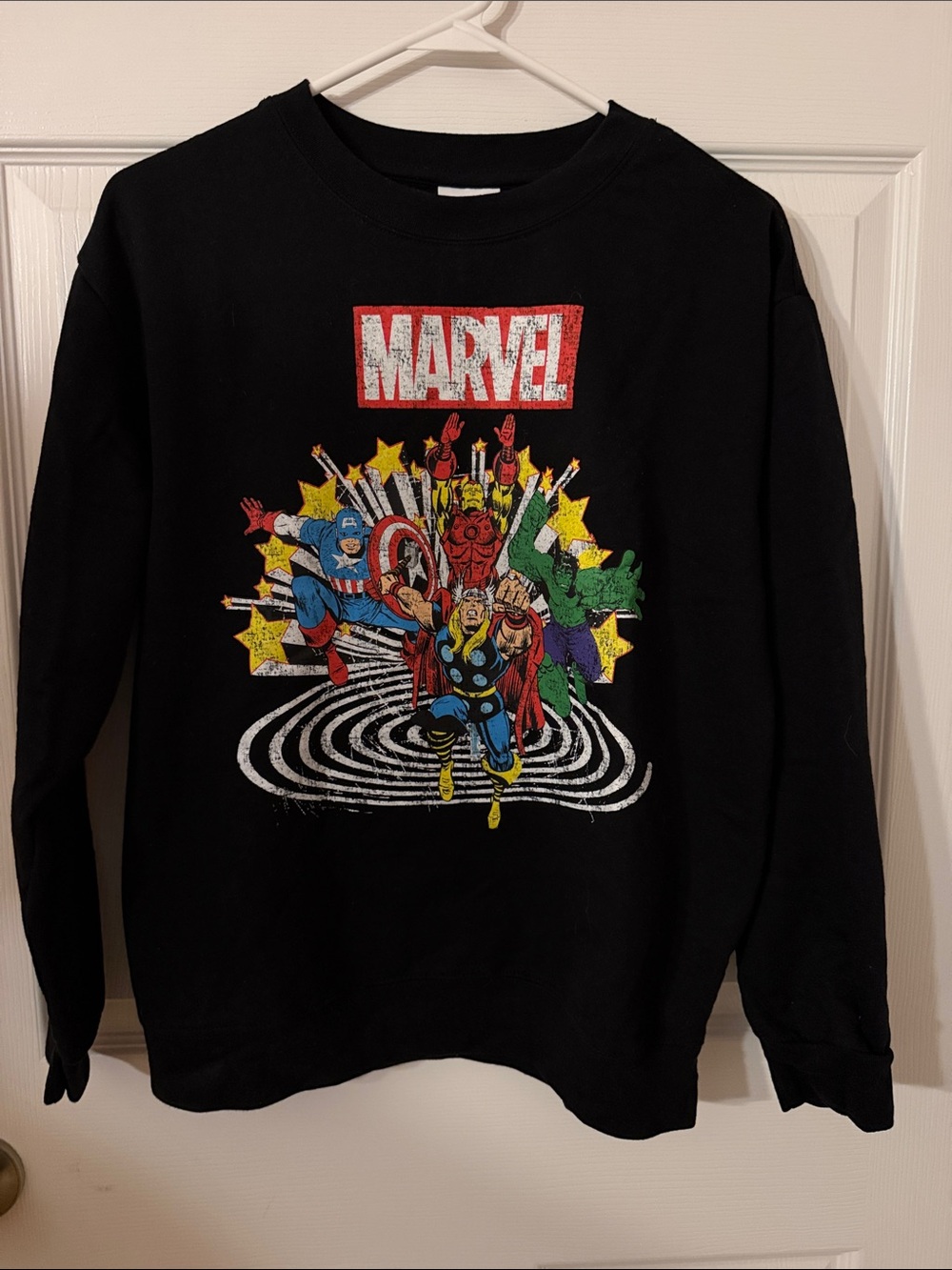 Marvel Black Graphic Crewneck Sweater